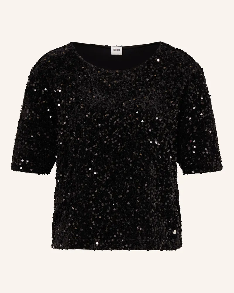 Brax Blusenshirt CARA mit Pailletten Schwarz