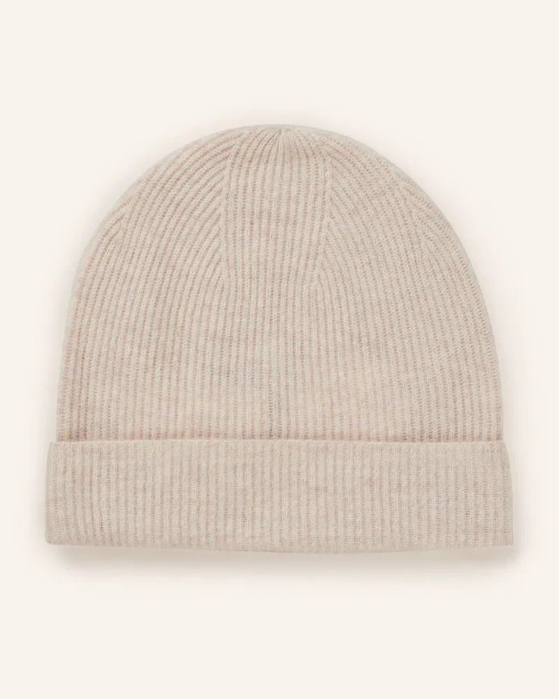Mrs & HUGS Cashmere-Mütze weiss Hellbraun