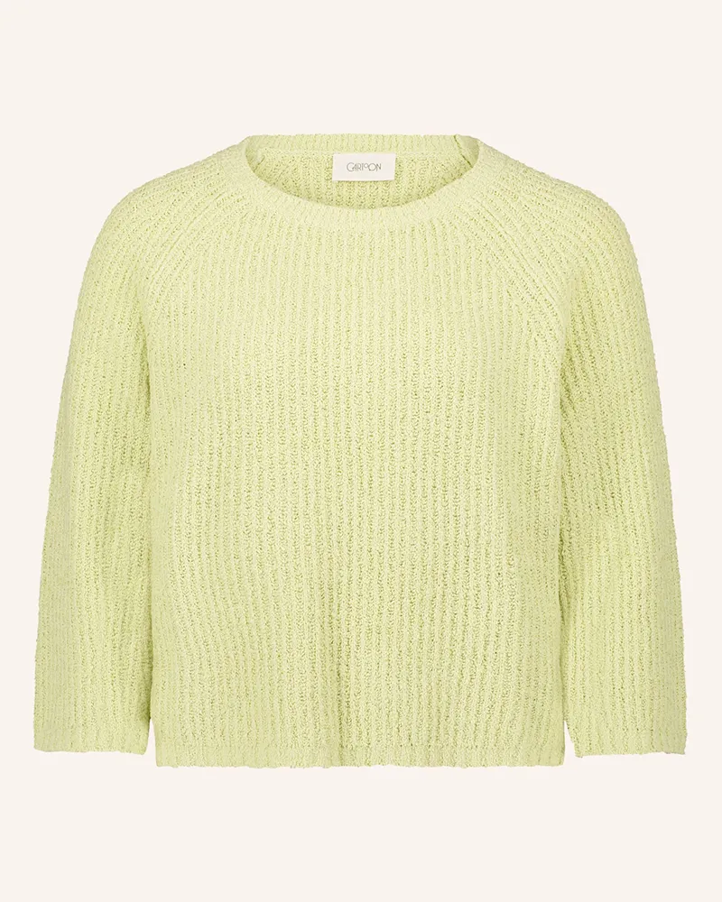 Cartoon Pullover mit 3/4-Arm Hellgrün