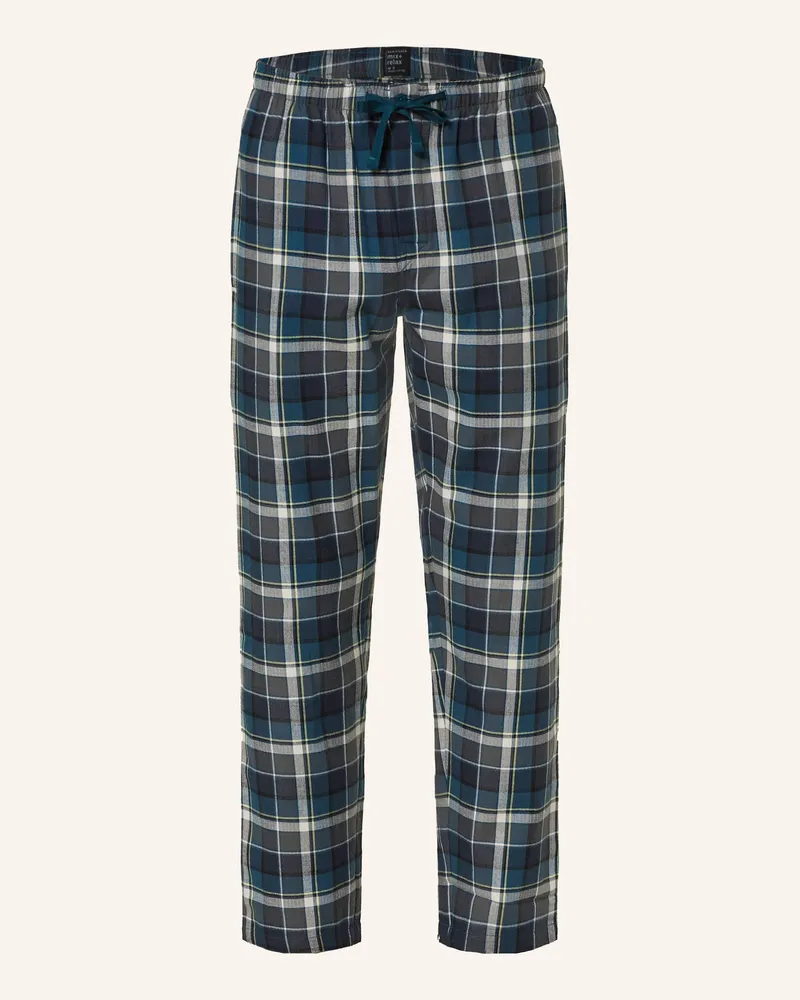 Schiesser Schlafhose MIX+RELAX aus Flanell Petrol