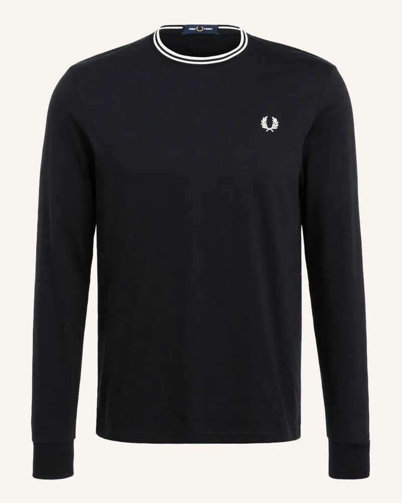 Fred Perry Longsleeve schwarz Schwarz