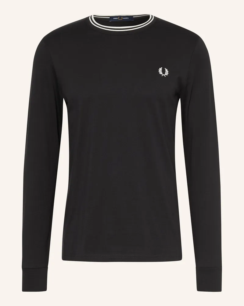 Fred Perry Longsleeve schwarz Schwarz