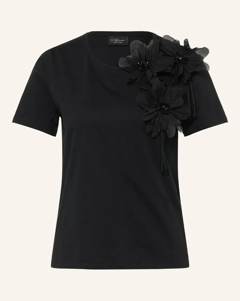 S.Oliver T-Shirt Mit Schmucksteinen schwarz Schwarz