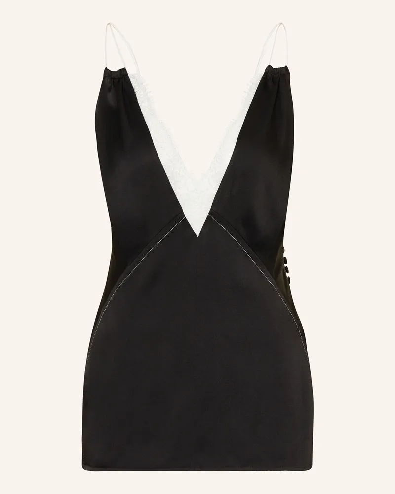 Victoria Beckham Top CAMI mit Spitzenbesatz Schwarz