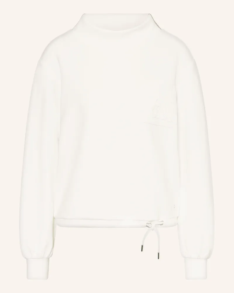 monari Sweatshirt mit Schmuckperlen Ecru