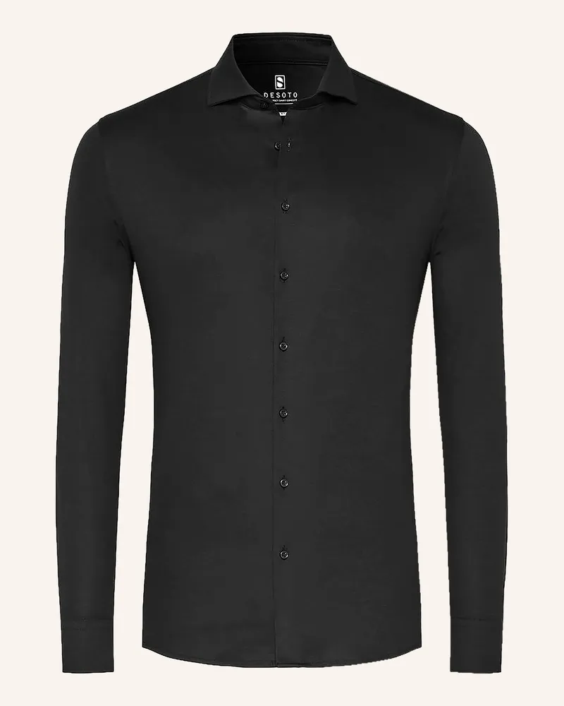 DESOTO Hemd Slim Fit schwarz Schwarz