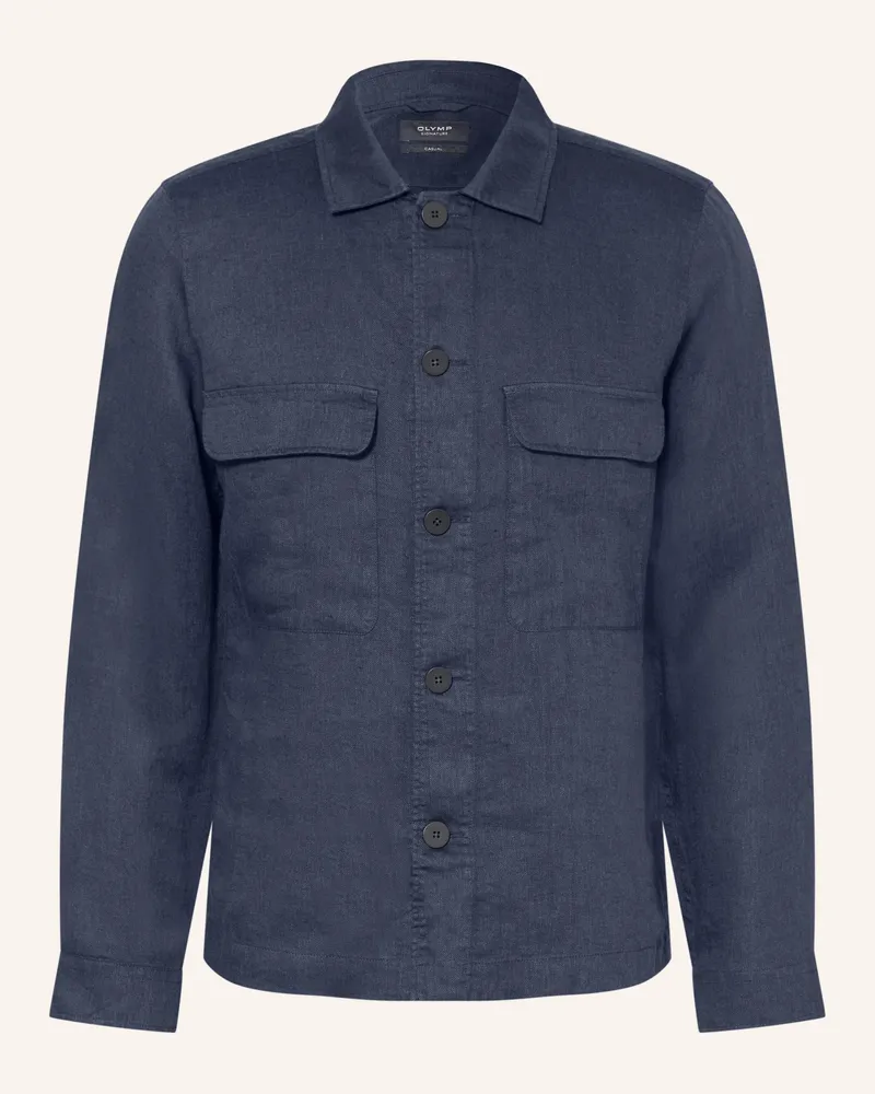Olymp Overshirt Aus Leinen blau Dunkelblau