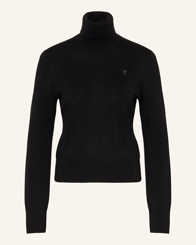 AMI Paris Rollkragenpullover Schwarz
