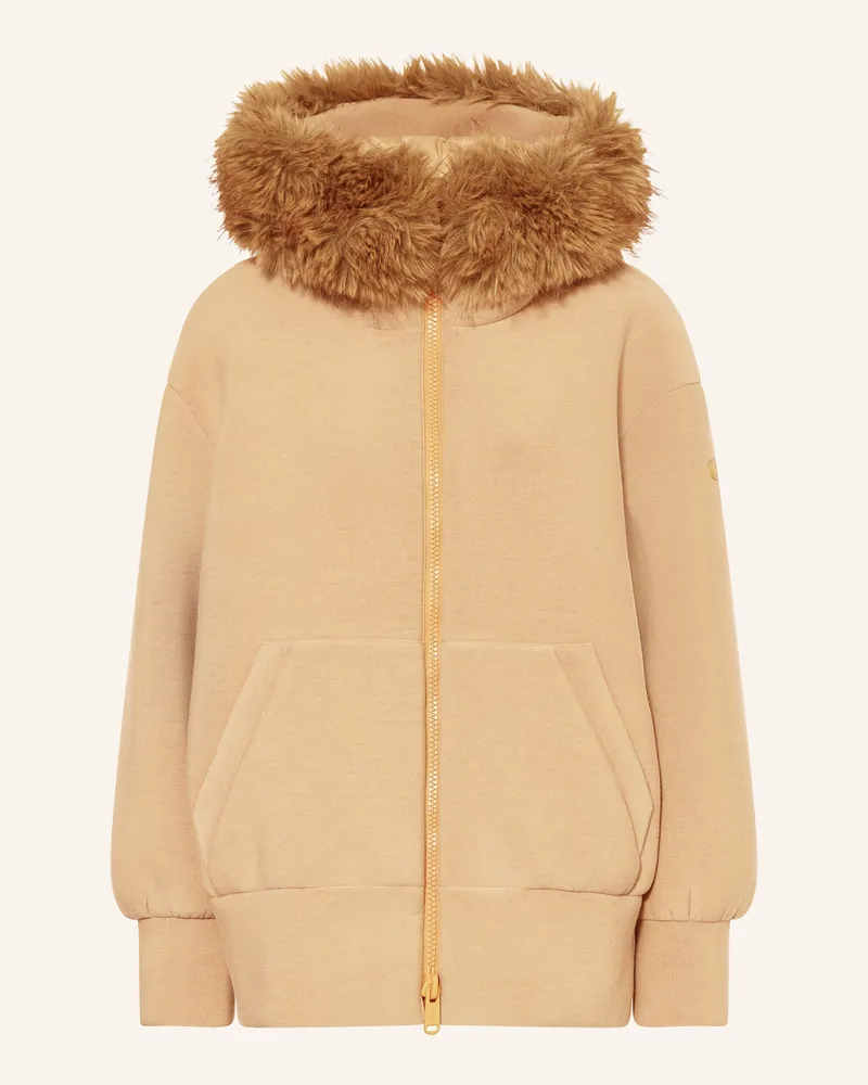 GOLDBERGH Oversized-Funktionsjacke LUCE mit abnehmbarem Kunstpelz Camel