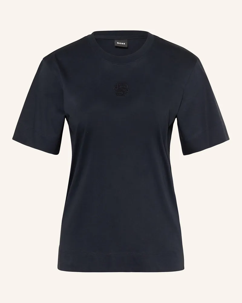 HUGO BOSS T-Shirt ELPHA mit Schmucksteinen Dunkelblau