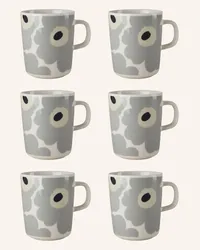 Marimekko 6er-Set Tassen UNIKKO Grau