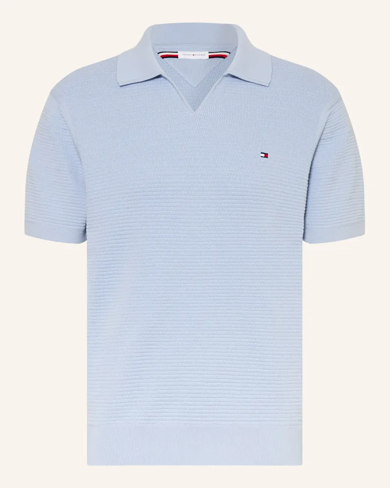 Tommy Hilfiger Strick-Poloshirt blau Hellblau