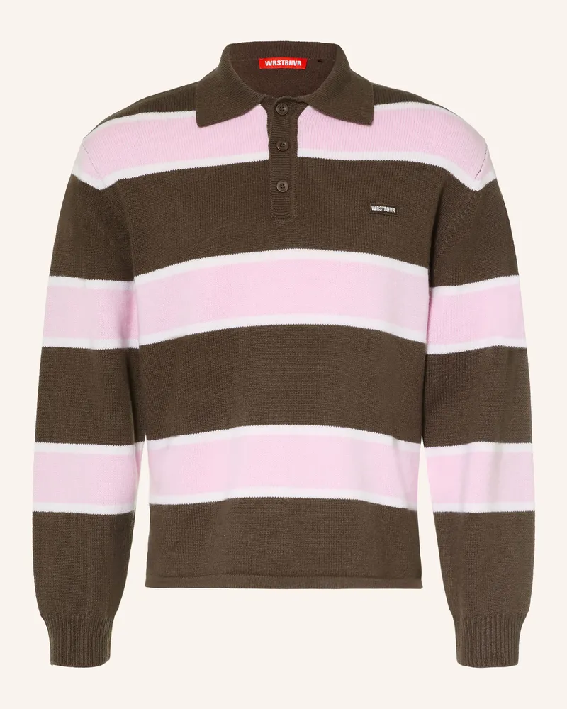 WRSTBHVR Strick-Poloshirt Stev Aus Merinowolle braun Dunkelbraun