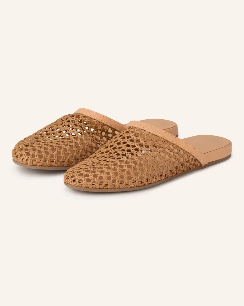Ancient Greek Sandals Mules THE SLIPPER Cognac