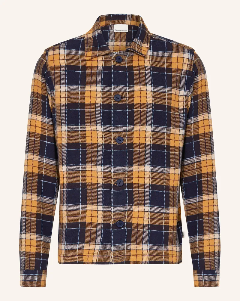 Knowledge Cotton Apparel Flanellhemd Regular Fit Dunkelblau