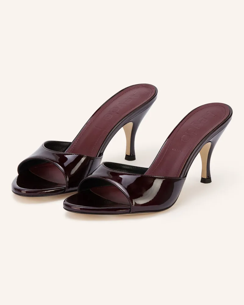 aeyde Lack-Mules Samia rot Schwarz