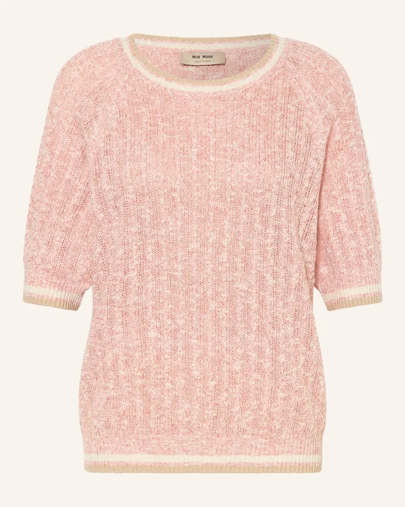 Mos Mosh Strickshirt Mmmarisola Mit Leinen rosa Hellrot
