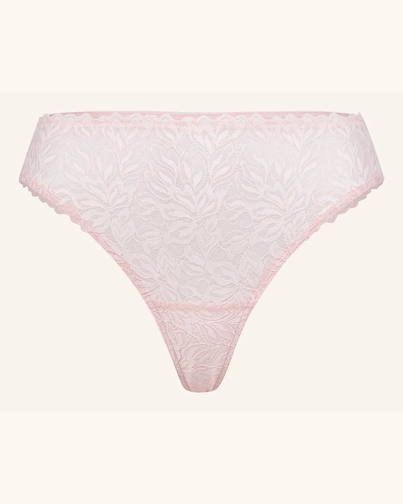 Ehrlich Textil Dreamy Lace High Waist Brazil String Aus Nachhaltiger Spitze - Atmungsaktiv beige Rosa
