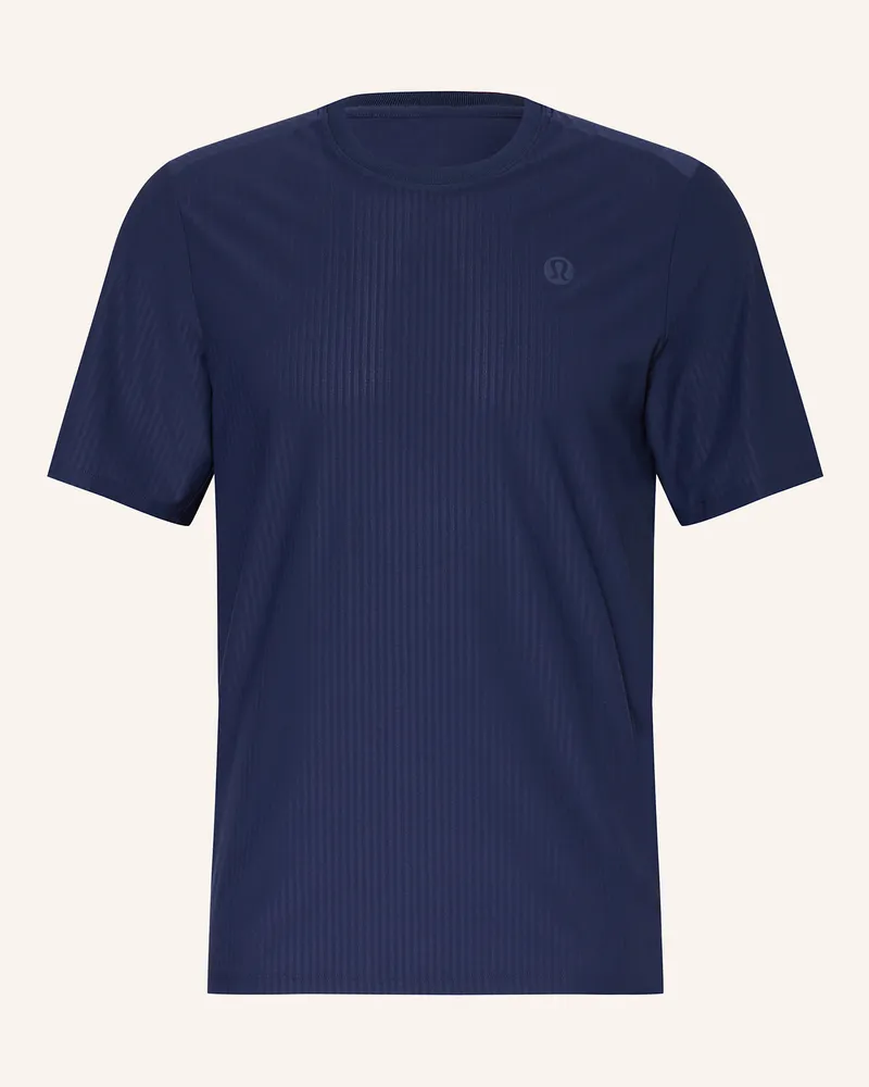 LULULEMON T-Shirt STRIPED MESH Dunkelblau