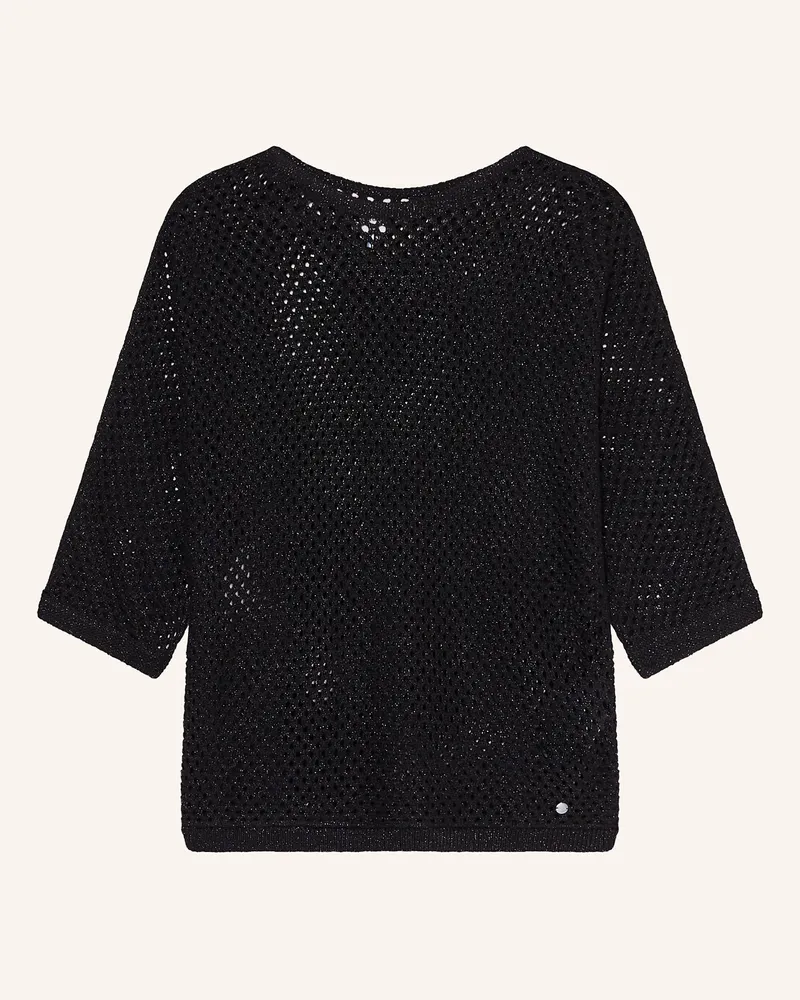 Brax Pullover mit 3/4-Arm und Glitzergarn Schwarz