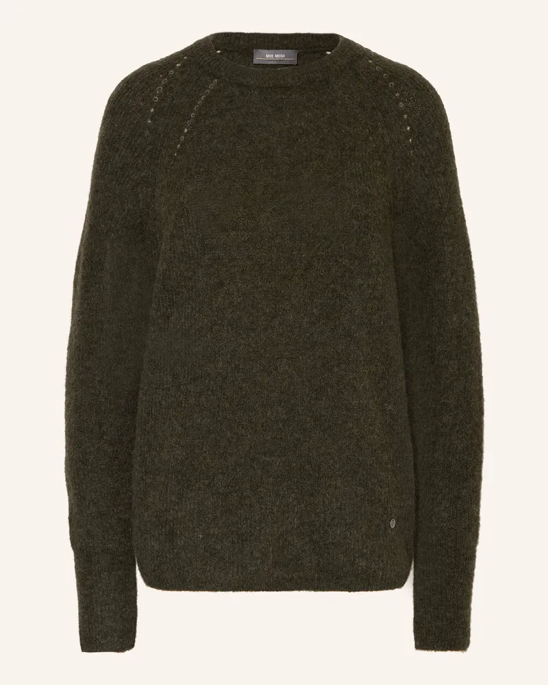 Mos Mosh Pullover MMTAMMY THORA mit Alapka und Cashmere Dunkelgrün