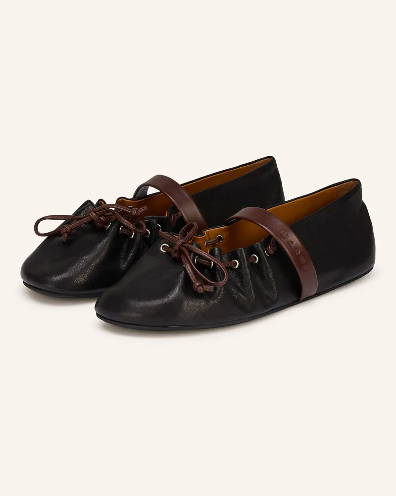 Marni Mary-Jane-Ballerinas Schwarz