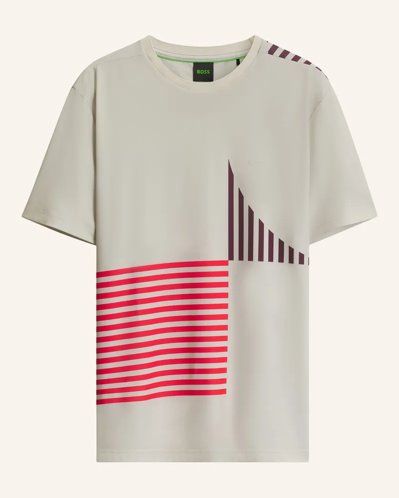 HUGO BOSS T-Shirt Tee Striped c1 Regular Fit beige Beige
