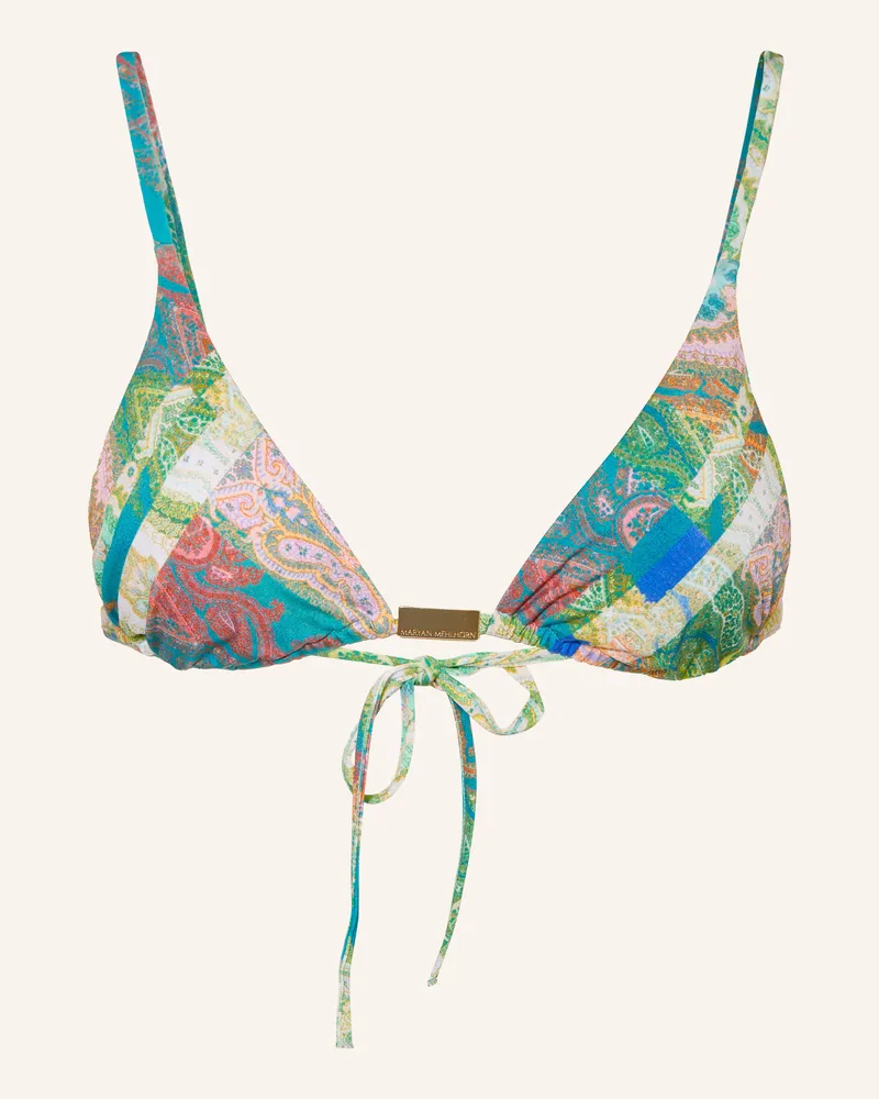 Maryan Mehlhorn Triangel-Bikini-Top Jacquard blau Blau