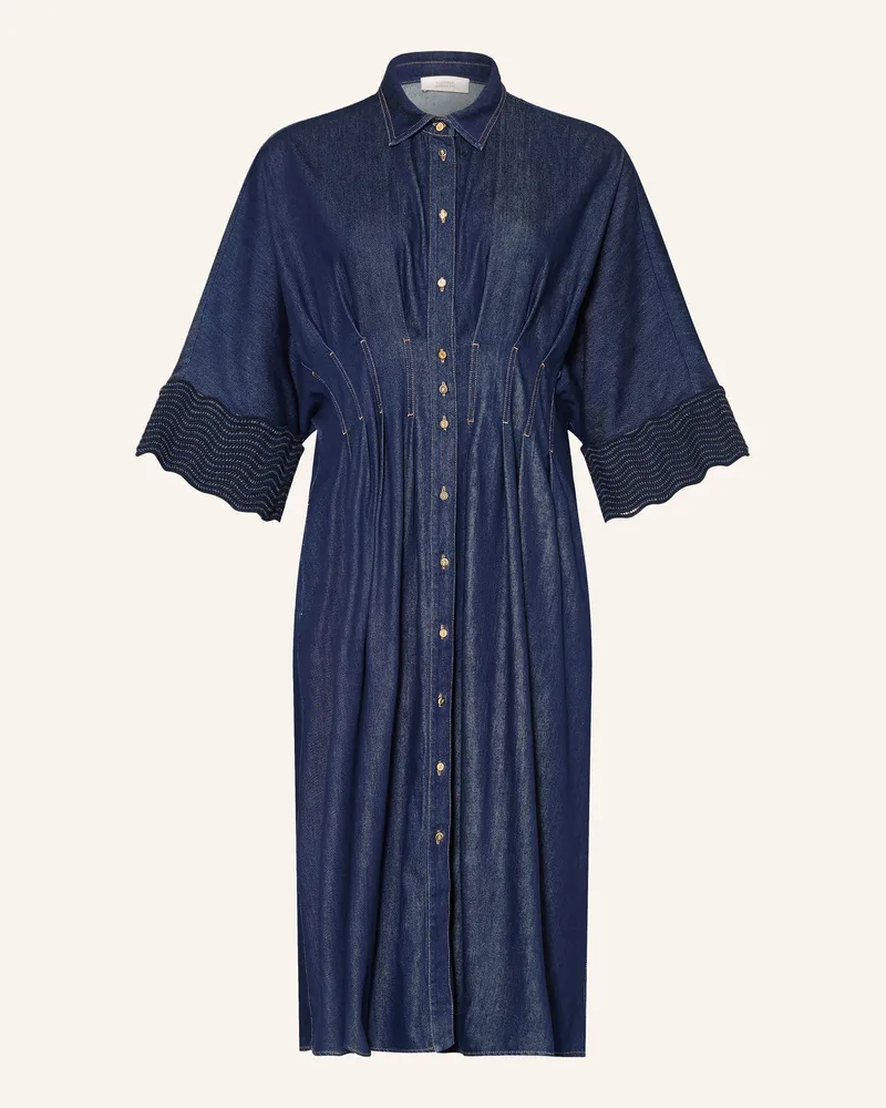 Marina Rinaldi Jeanskleid Mrsskipper Mit 3/4-Arm blau Blau