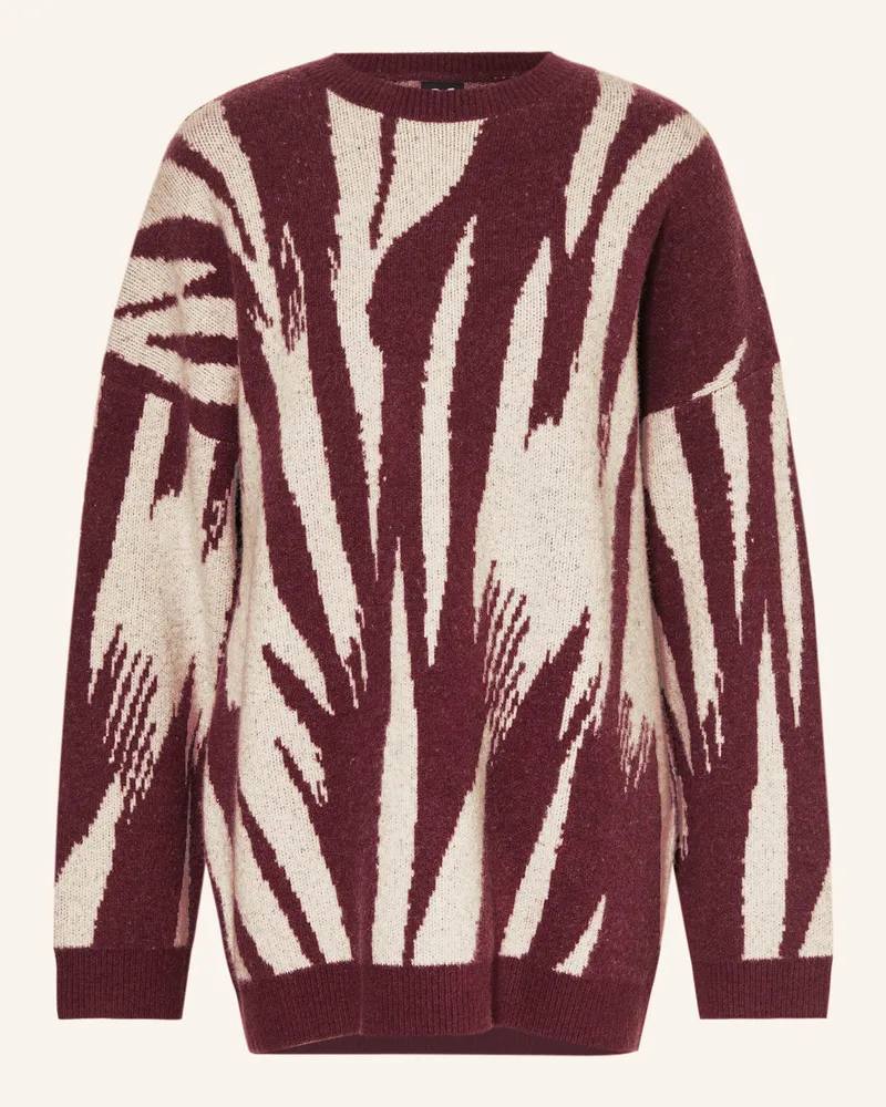 Karo Kauer Oversized-Pullover Dunkelrot