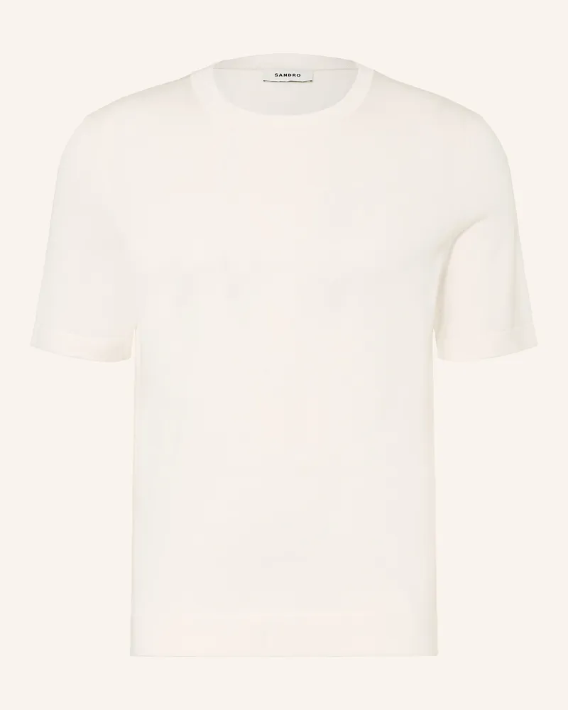 Sandro Strickshirt Mit Seide beige Ecru