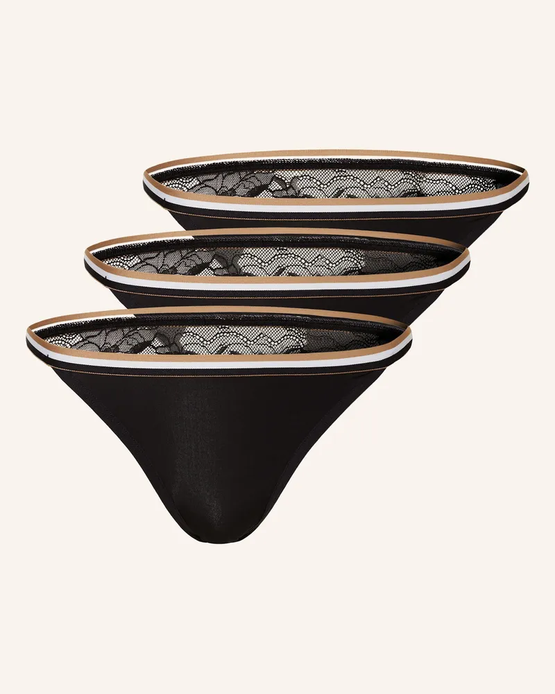 HUGO BOSS 3er-Pack Slips LACE Schwarz