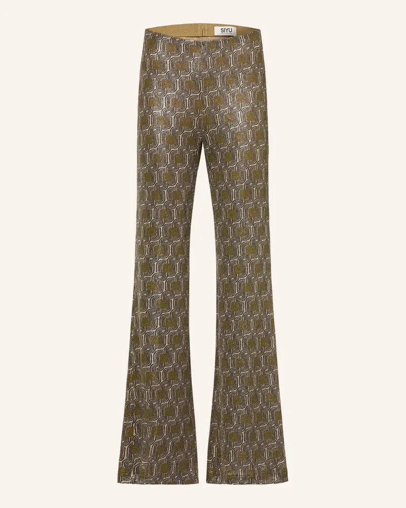SIYU Bootcut-Hose Aus Jersey gruen Oliv