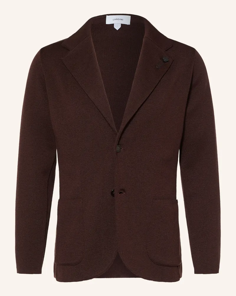 LARDINI Stricksakko Extra Slim Fit rot Dunkelbraun