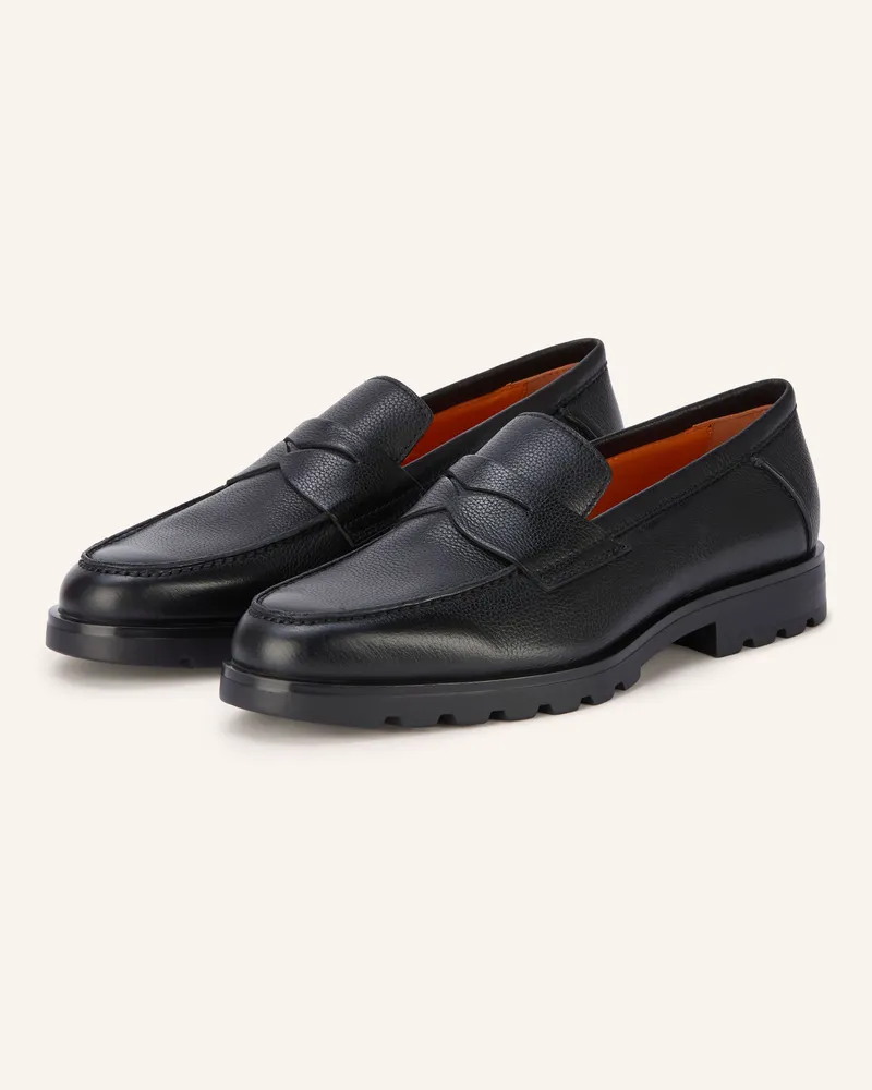Santoni Penny-Loafer Rock schwarz Schwarz