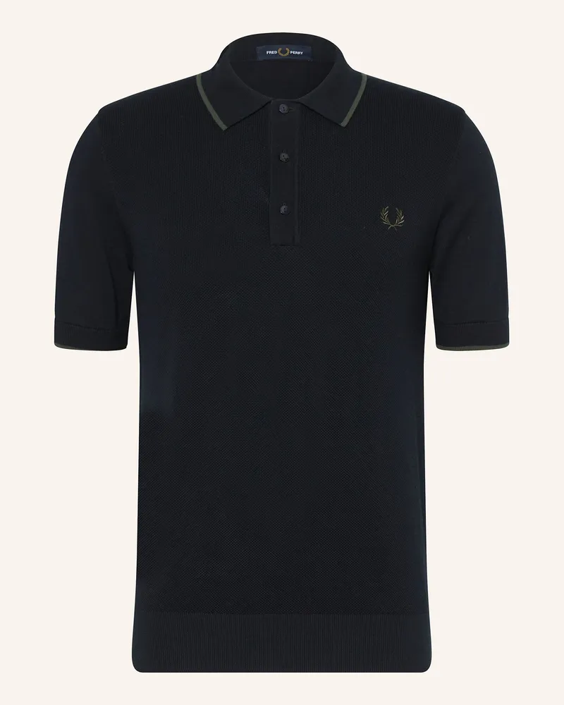 Fred Perry Piqué-Poloshirt Dunkelblau