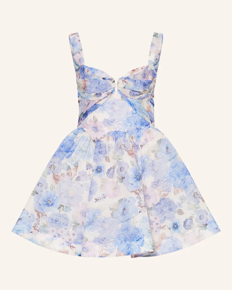 Zimmermann Kleid Rebellion Mit Leinen Und Seide blau Hellblau