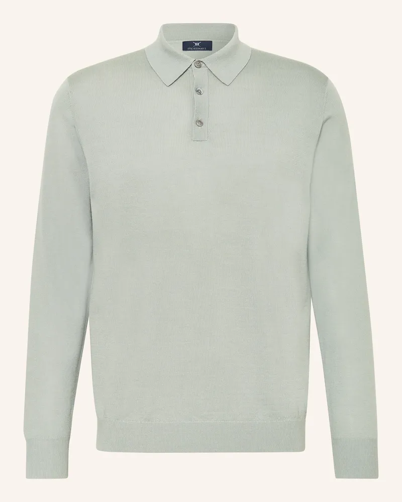 Strokesman's Strick-Poloshirt gruen Hellgrün