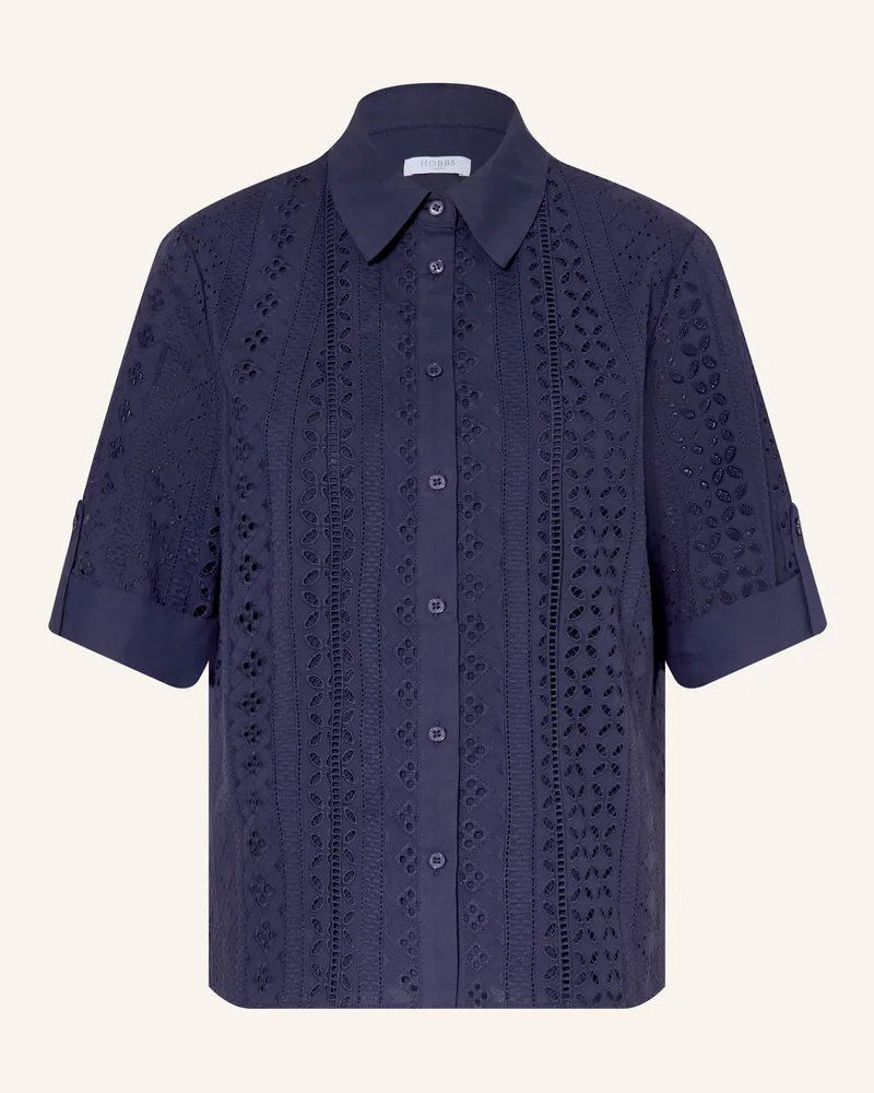 HOBBS London Hemdbluse Christie Aus Lochspitze blau Dunkelblau