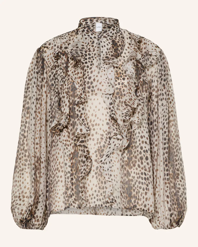 Y.A.S Blusenshirt Mit Volants grau Beige
