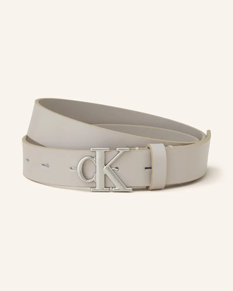Calvin Klein Ledergürtel Hellgrau