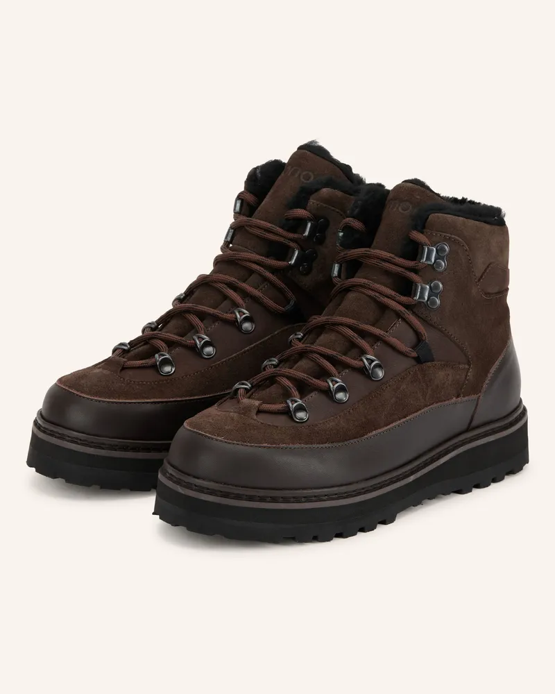 Mono Schnürboots Tag Cap braun Dunkelbraun