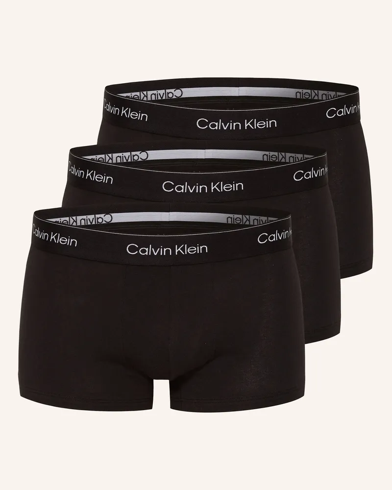 Calvin Klein 3er-Pack Boxershorts Icon Cotton Stretch Low Rise schwarz Schwarz