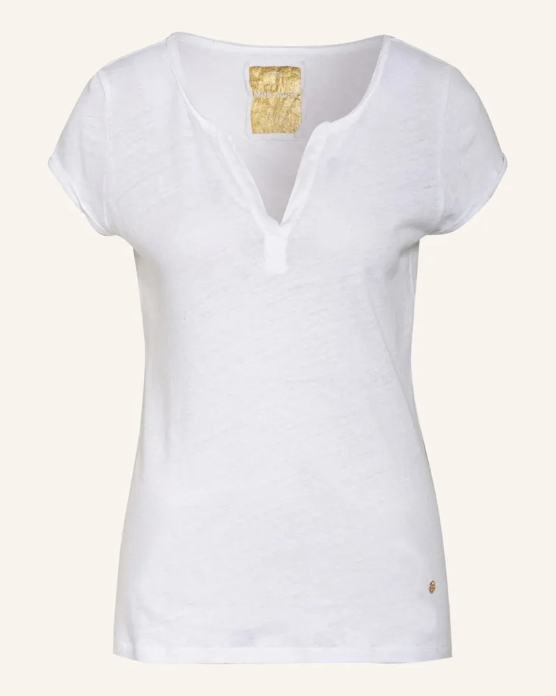 Mos Mosh T-Shirt TROY mit Leinen Weiss