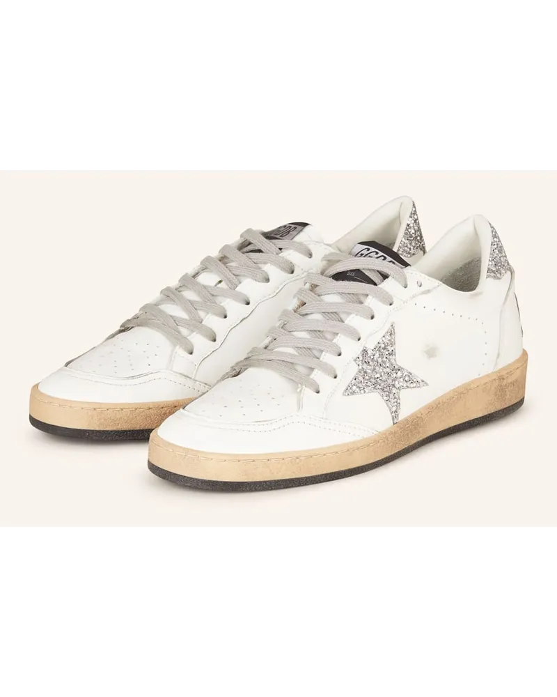 Golden Goose Sneaker BALL STAR - WEISS/ SILBER/ SCHWARZ Weiss