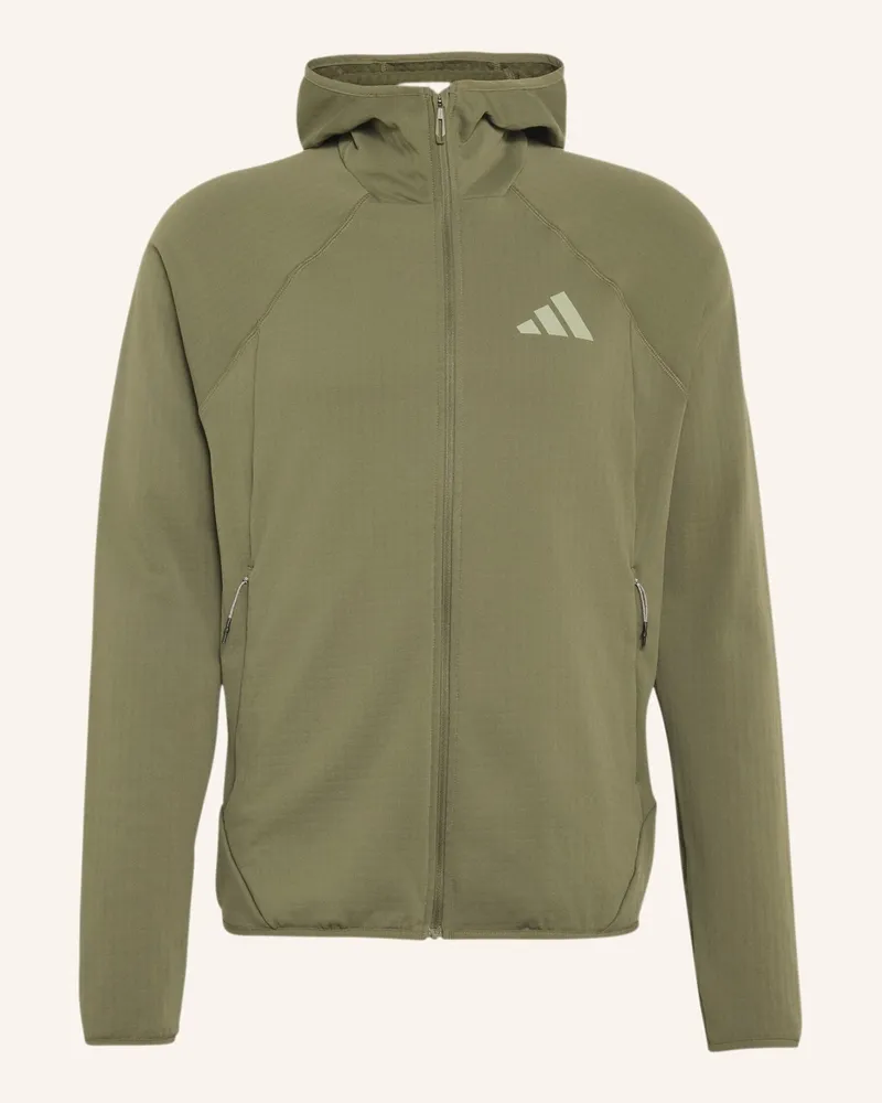 adidas Terrex Xperior Climawarm+ Ventknit Fleece-Kapuzenjacke gruen Grün