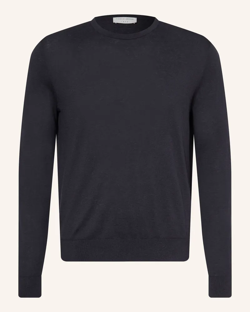 Tiger of Sweden Pullover Connor Mit Leinen blau Dunkelblau