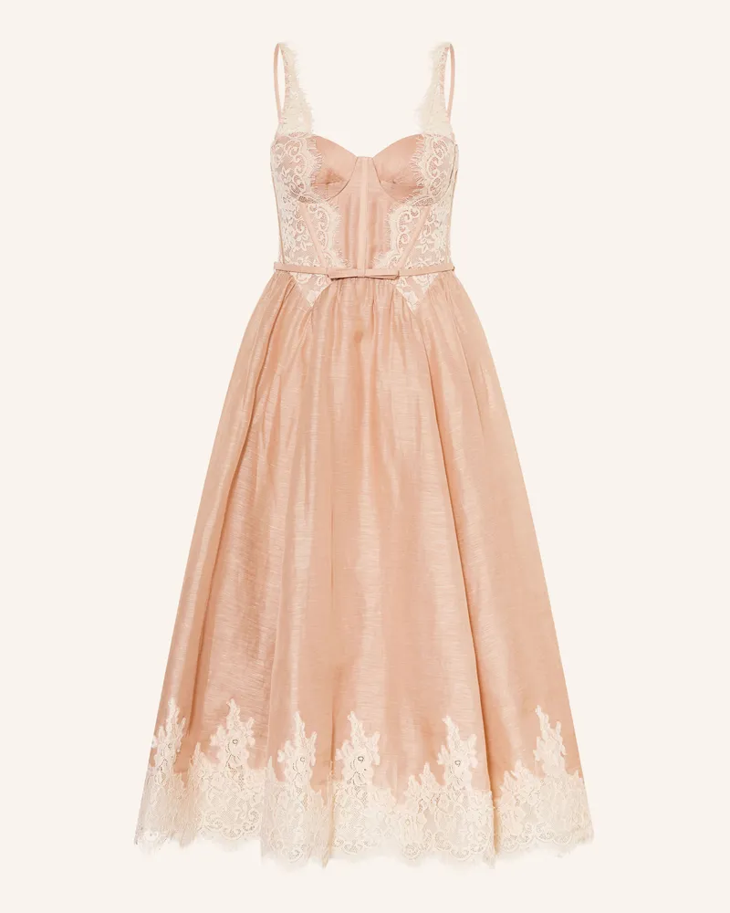 Zimmermann Cocktailkleid Valiant Mit Leinen Und Seide rosa Rosé