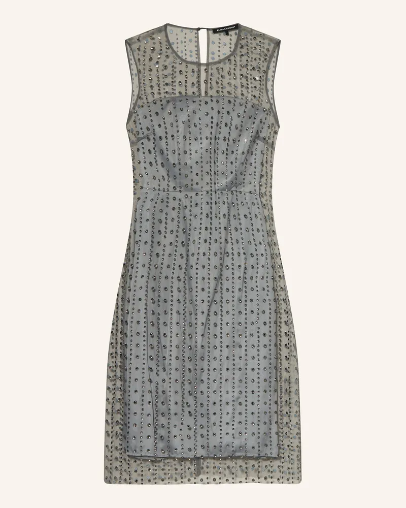 Luisa Cerano 2-in-1-Cocktailkleid mit Schmucksteinen Grau