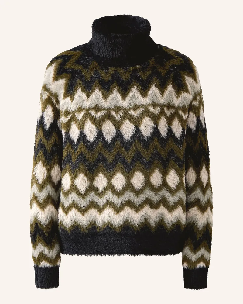 Oui  Pullover gruen Schwarz